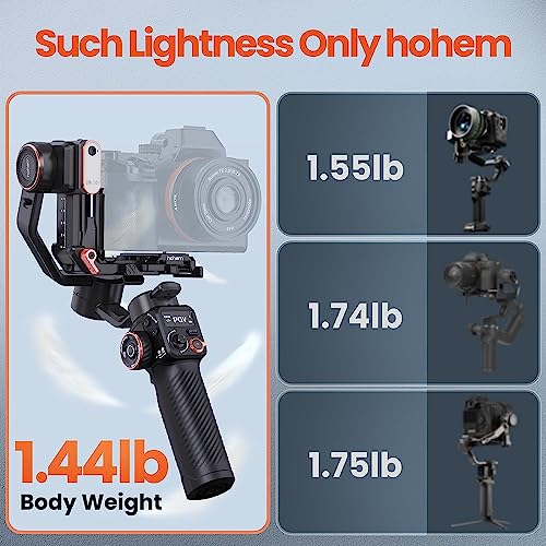 Hohem iSteady MT2 Kit 3-Axis Gimbal Stabilizer for Mirrorless/Pocket/Action Camera and Smartphone, AI Tracker with CCT/RGB Fill Light for Canon/Sony/Nikon/iPhone, Black - Image 6
