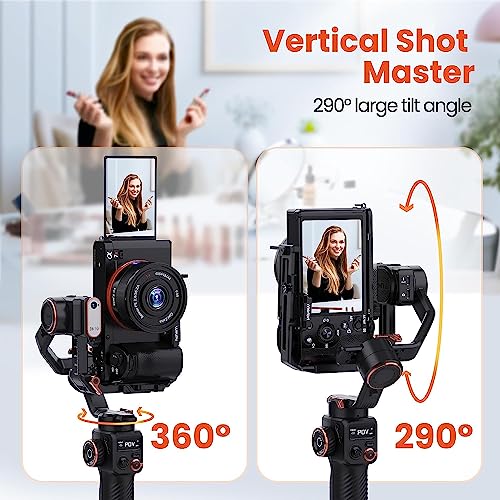 Hohem iSteady MT2 Kit 3-Axis Gimbal Stabilizer for Mirrorless/Pocket/Action Camera and Smartphone, AI Tracker with CCT/RGB Fill Light for Canon/Sony/Nikon/iPhone, Black - Image 8