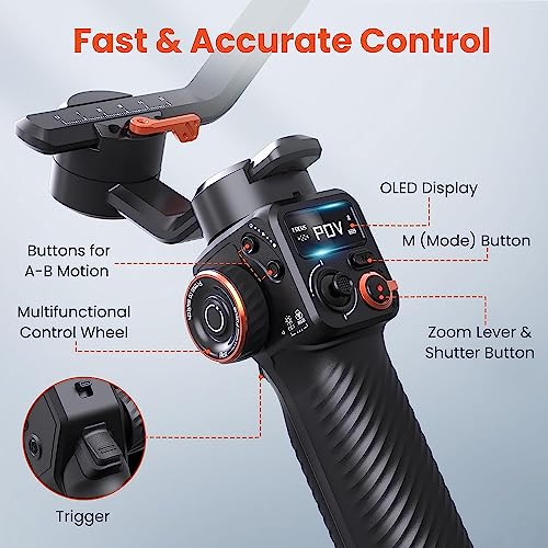 Hohem iSteady MT2 Kit 3-Axis Gimbal Stabilizer for Mirrorless/Pocket/Action Camera and Smartphone, AI Tracker with CCT/RGB Fill Light for Canon/Sony/Nikon/iPhone, Black - Image 9