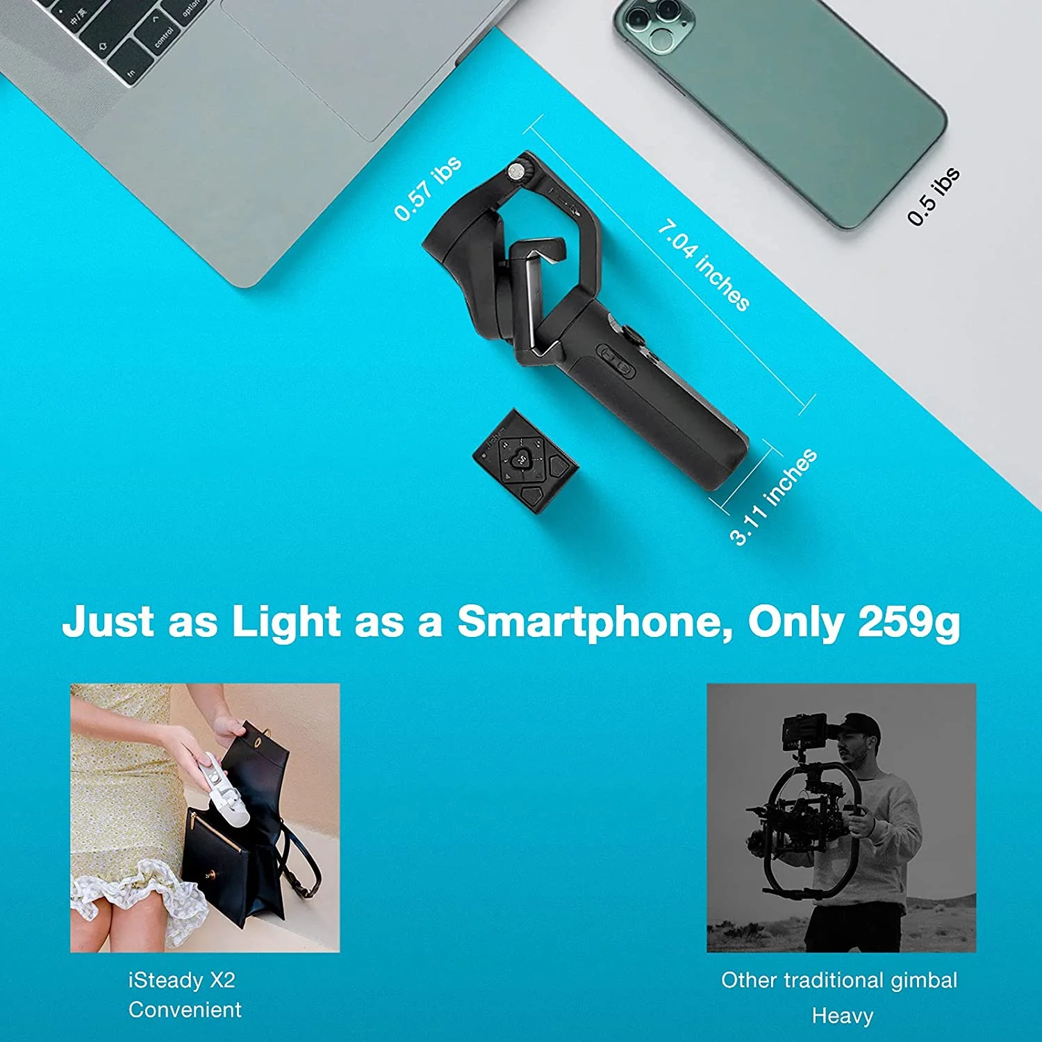Hohem iSteady X2 3-Axis Gimbal Stabilizer for Smartphone - Handheld Phone Gimbal - Image 4