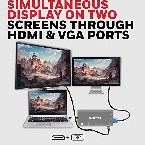 Honeywell 8-in-1 Type C Ultra Dock with 4K HDMI, VGA, RJ45 Ethernet, 2xUSB 3.0 & Type C 3.0 Port, SD & Micro SD Slot, Compatible with All Type C Devices- MacBook Laptop, PC, Thunderbolt 3 - Image 7