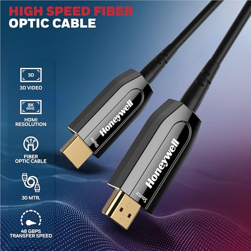 Honeywell HDMI AOC 2.1 Complaint 10 Meters, Transmission Speed of 48GBPS, Supports UHD Resolution of 8K@60Hz, Male-to-Male, High-Speed Fiber Optics Cable, Compatible with TV, Gaming Console, etc. - Image 9