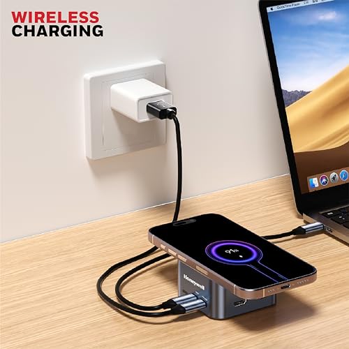 Honeywell New Launch 12-in-1 Type C Dock with 4K HDMI, MagSafe Wireless 15W, 4xUSB Ports PD 100W, Mic, Ethernet & Audio Port, SD & MicroSD Slot, All Type C Devices, Windows/MacBook - Image 3