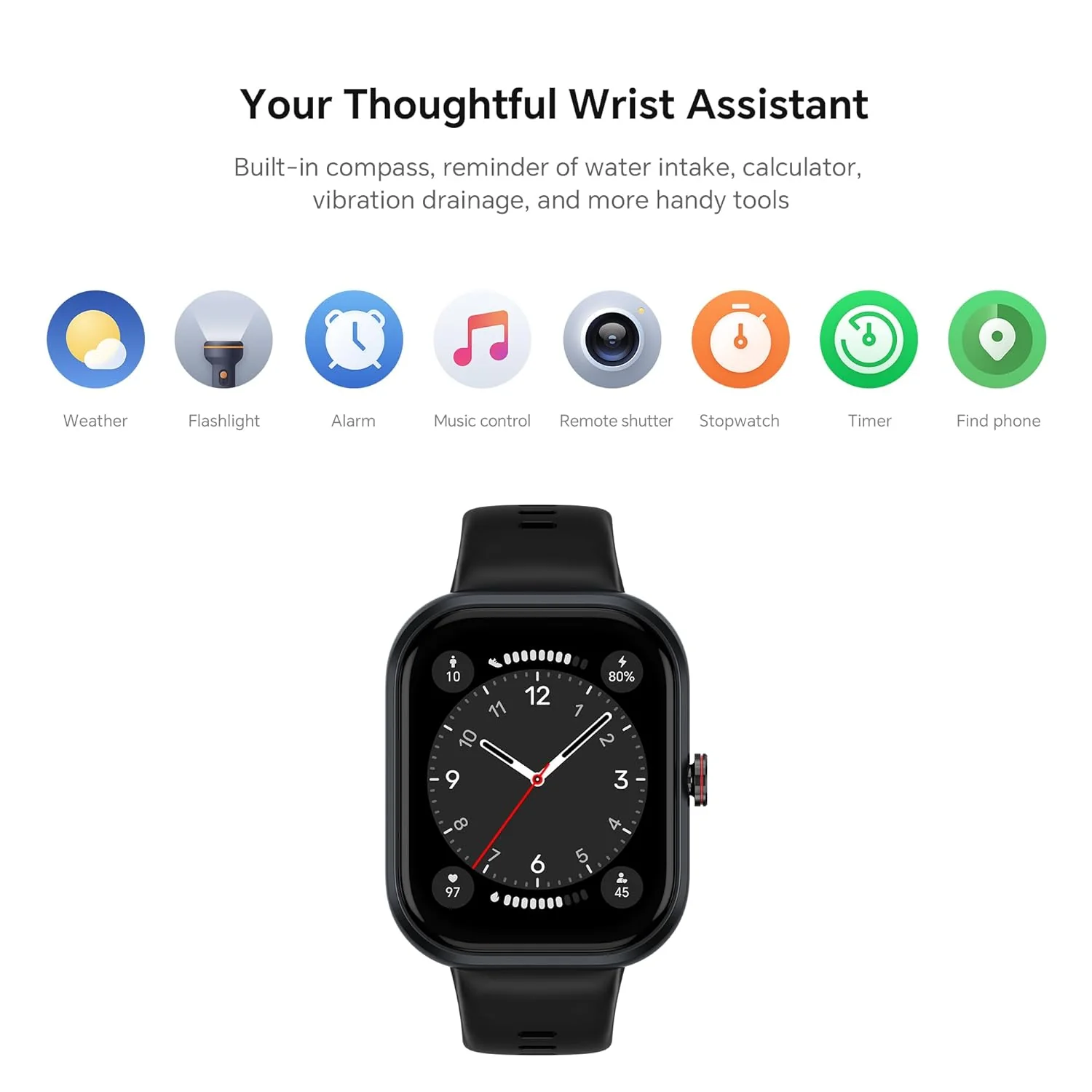 Honor Choice Watch | 1.95" AMOLED Display | Bluetooth Calling | 120 Workout Modes | 5ATM Swim-Ready | Upto 12 Days Battery Life | Built-in Multi-System GNSS | SpO2, Heart Rate, Sleep Tracking - Image 3