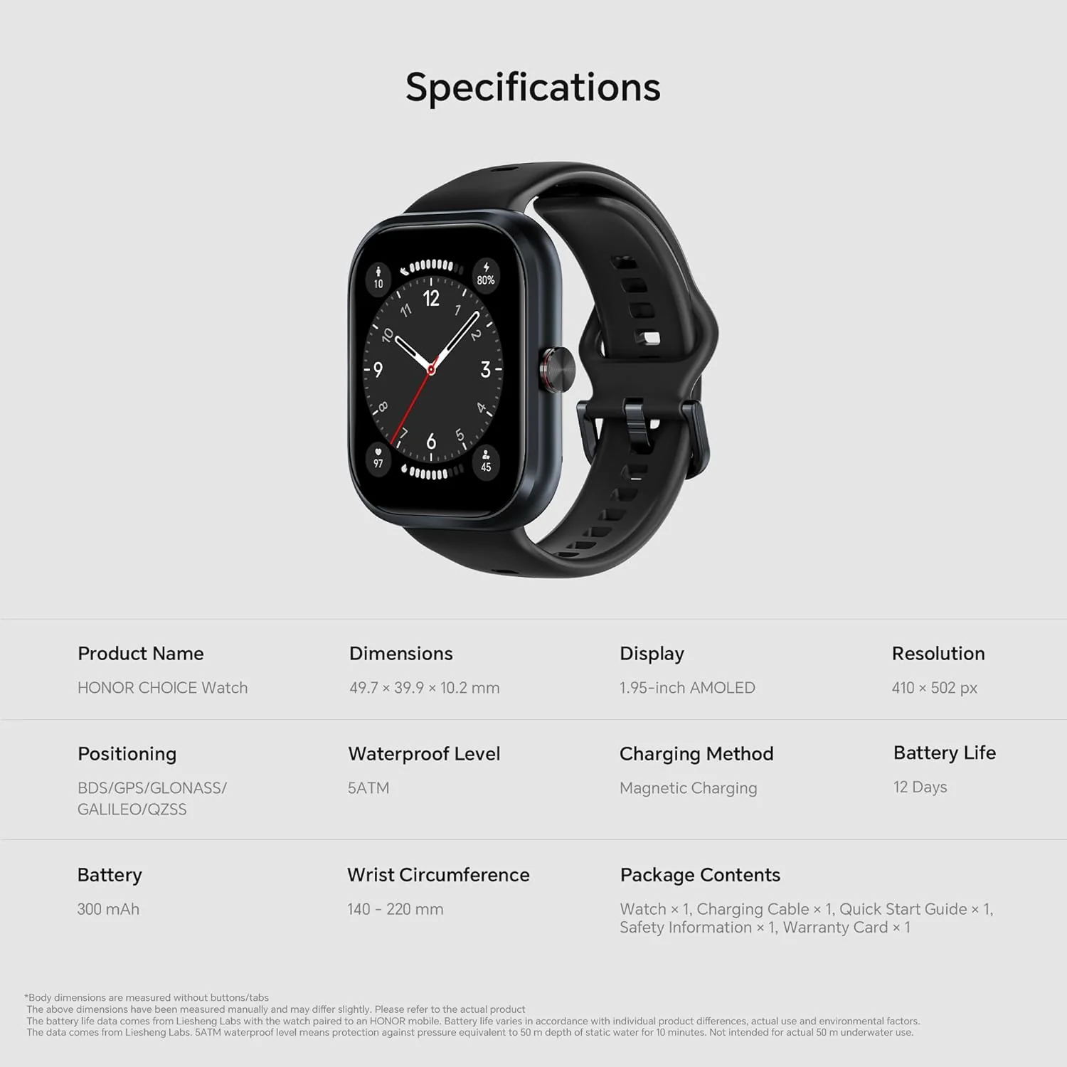 Honor Choice Watch | 1.95" AMOLED Display | Bluetooth Calling | 120 Workout Modes | 5ATM Swim-Ready | Upto 12 Days Battery Life | Built-in Multi-System GNSS | SpO2, Heart Rate, Sleep Tracking - Image 6