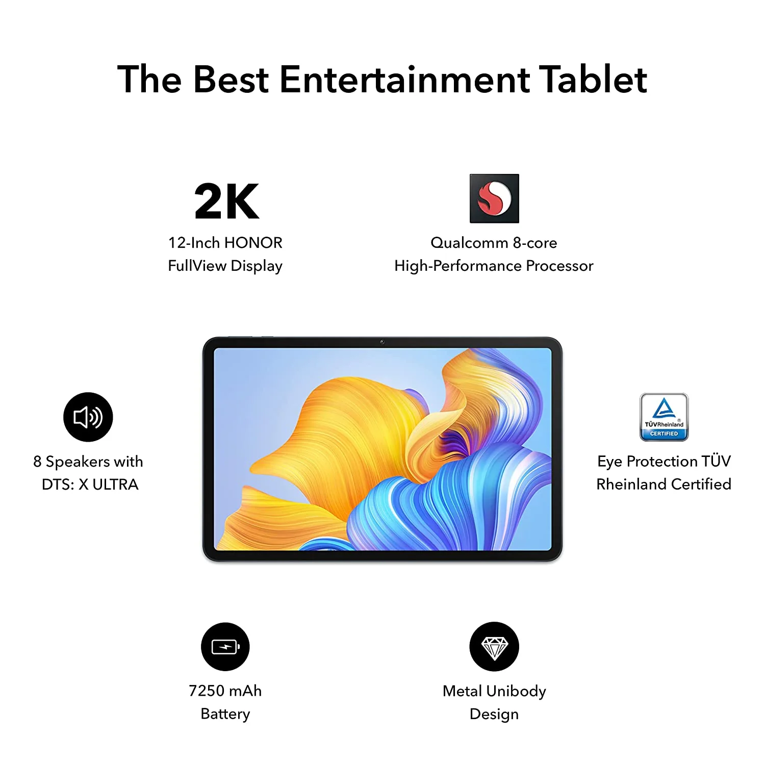 Honor PAD 8 30.40 cm (12 inch) 2K Display, Qualcomm Snapdragon 680, WiFi Tablet with Metal Body - Image 2