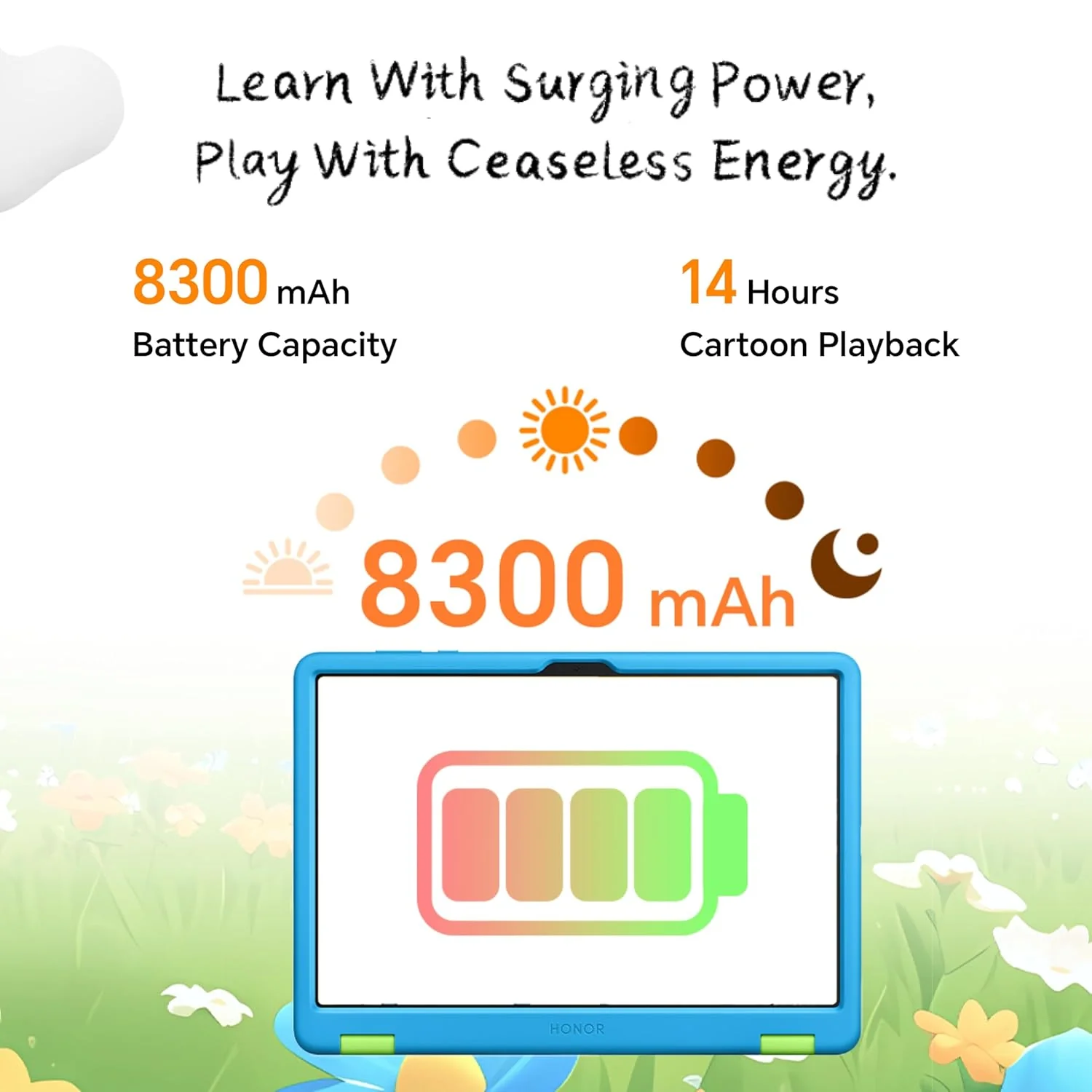 HONOR Pad X8a Kids Edition [Smartchoice] Wi-fi Tablet, 4GB RAM 128 GB ROM, 27.94cm(11") FHD Eye Comfort Display, 90Hz Refresh Rate, Parental Control, Kids Protective Case, Android 14, 4 Speakers, Grey - Image 3