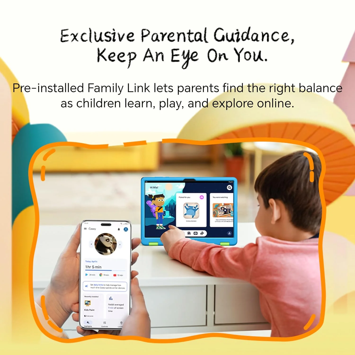 HONOR Pad X8a Kids Edition [Smartchoice] Wi-fi Tablet, 4GB RAM 128 GB ROM, 27.94cm(11") FHD Eye Comfort Display, 90Hz Refresh Rate, Parental Control, Kids Protective Case, Android 14, 4 Speakers, Grey - Image 8