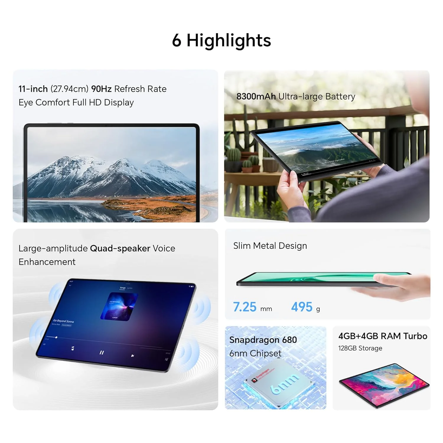 HONOR Pad X8A with Free Flip-Cover 27.94Cm (11 Inch) Wi-Fi Tablet,4GB Ram 128 GB ROM - Image 7