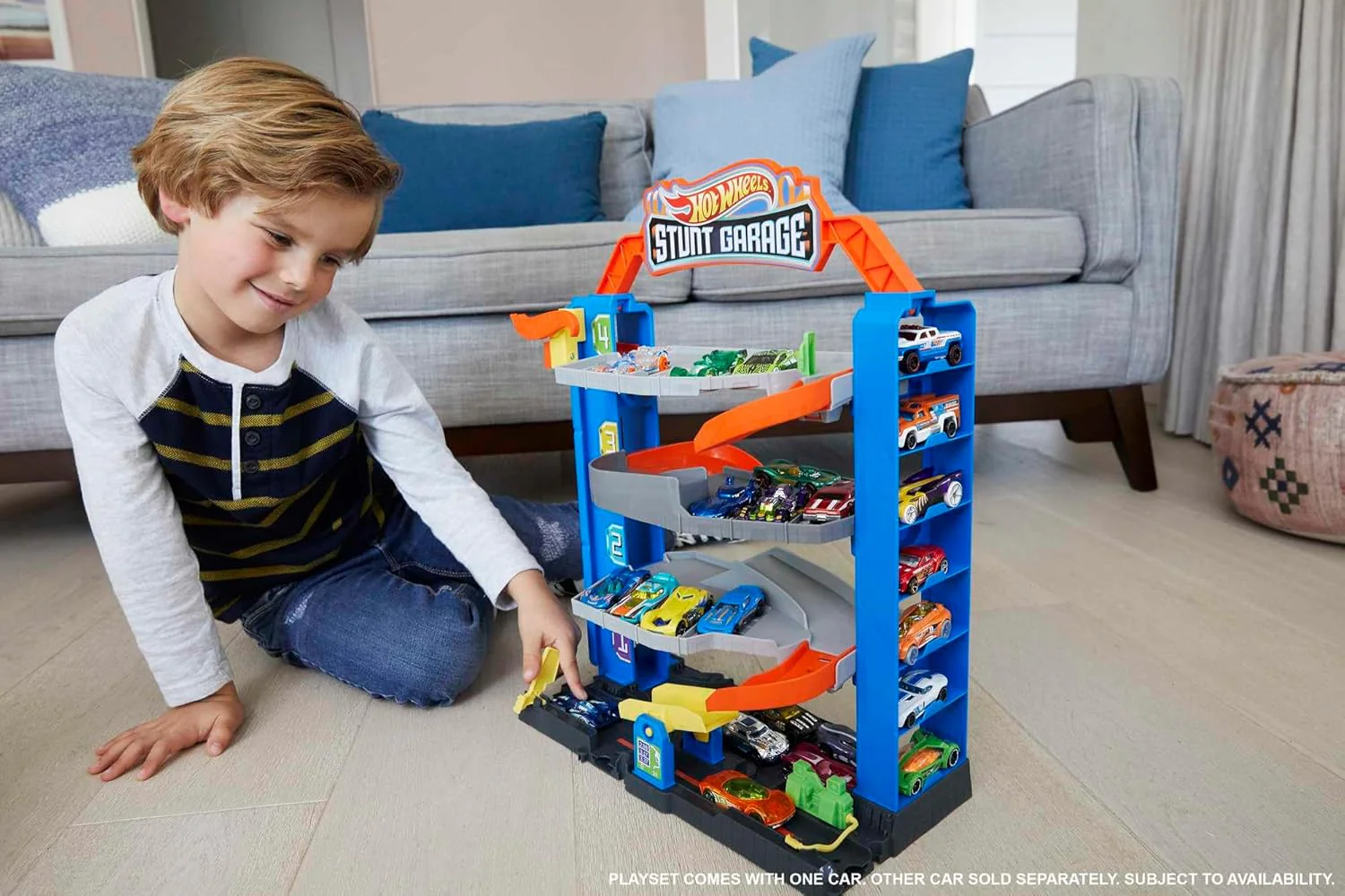 Hot Wheels™ City Stunt Garage Play Set Gift Idea for Ages 3 to 8 Years Elevator to Upper Levels Connects to Other Sets - Image 3