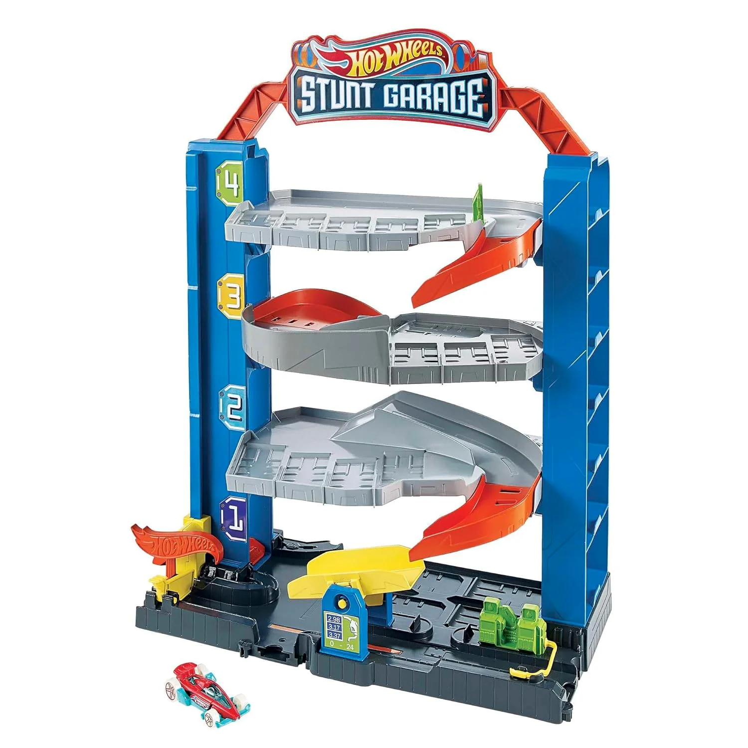 Hot Wheels™ City Stunt Garage Play Set Gift Idea for Ages 3 to 8 Years Elevator to Upper Levels Connects to Other Sets - Image 4