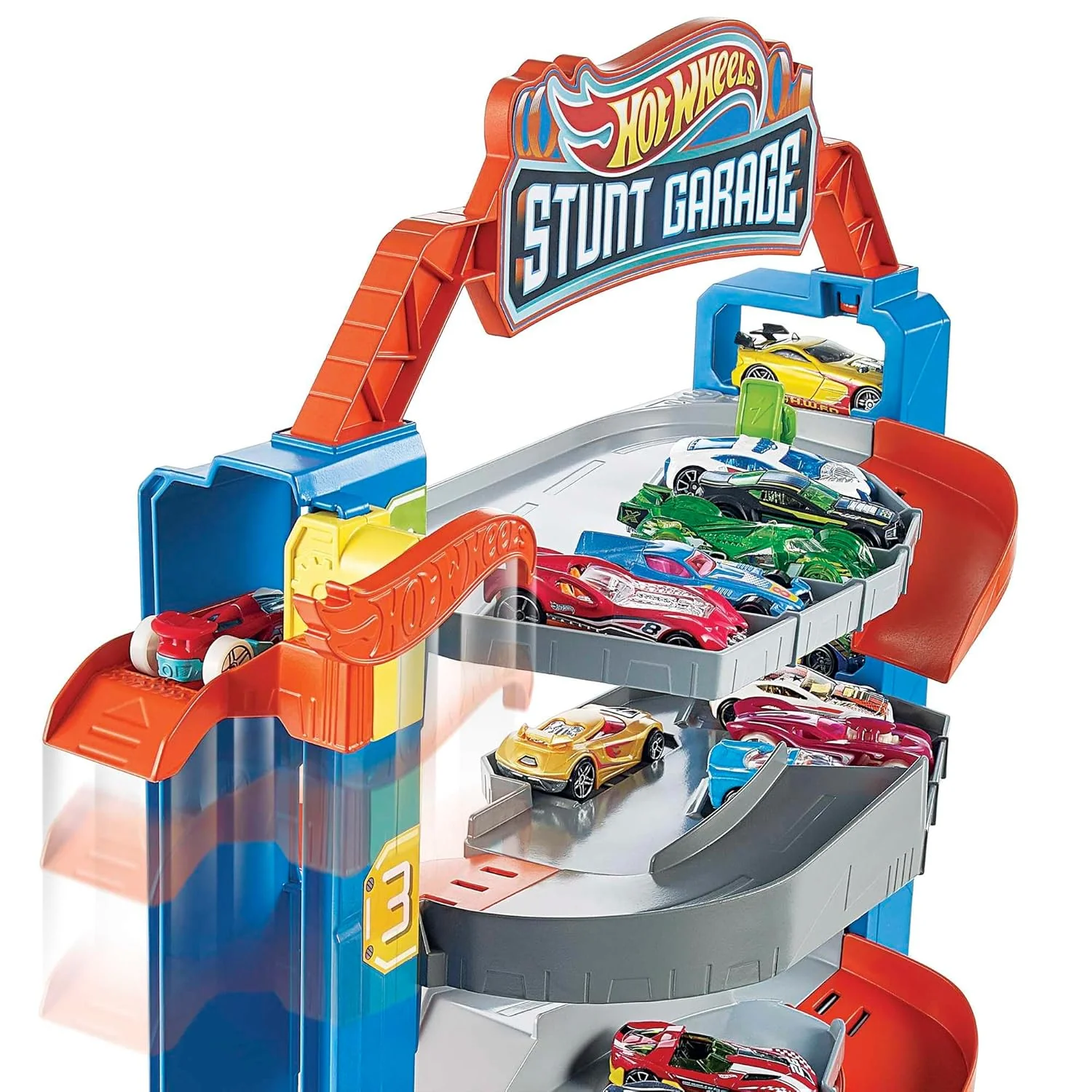 Hot Wheels™ City Stunt Garage Play Set Gift Idea for Ages 3 to 8 Years Elevator to Upper Levels Connects to Other Sets - Image 5