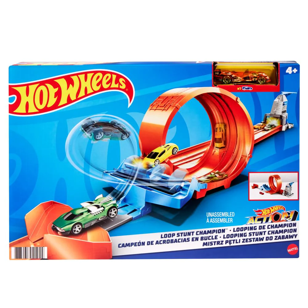Hot Wheels® Loop Stunt Champion™ Track Set with Dual-Track Loop, Dual Launch, Spring Ramp & 1 Car for Kids 4 Years Old & Older - Image 8