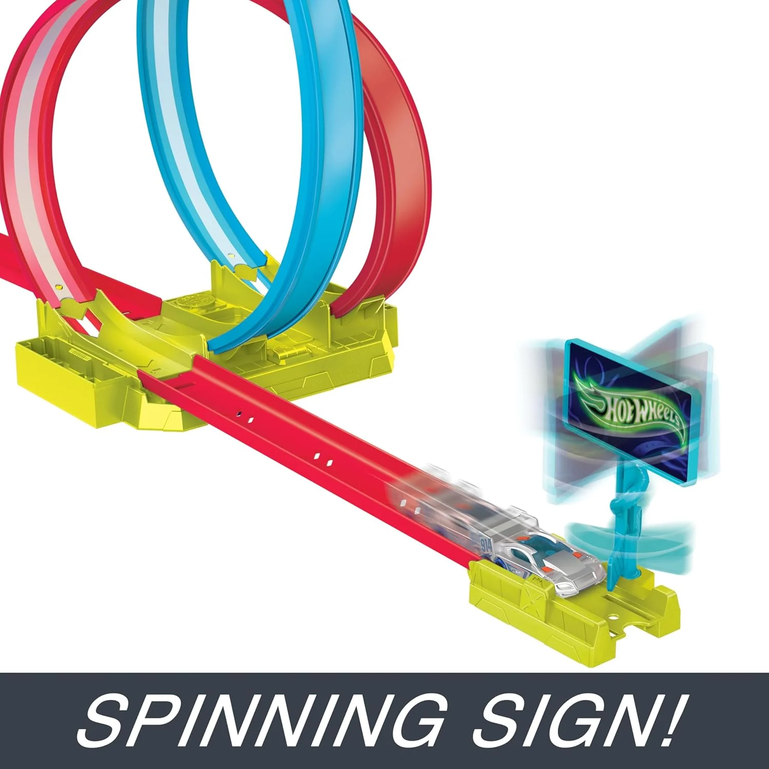 Hot Wheels® Neon Speeders™ Track Set, Laser Stunt Slamway with 1 Hot Wheels® Car, Tri-Colored Track, Connects to Other Sets, Easy Storage - Image 5