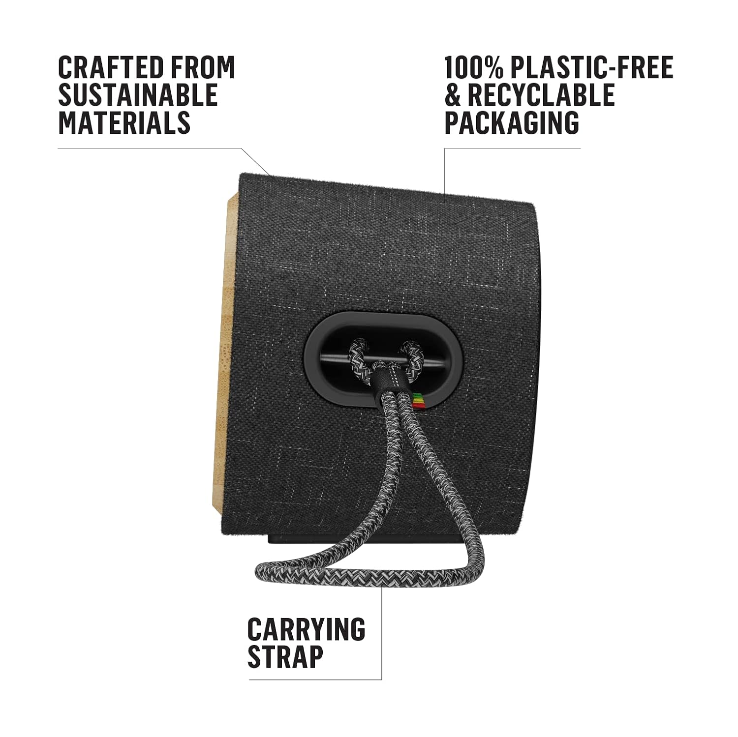 House of Marley Get Together 2 Mini: Portable Speaker with Wireless Bluetooth Connectivity, 15 Hours of Playtime and Sustainable Materials, Signature Black - Image 3