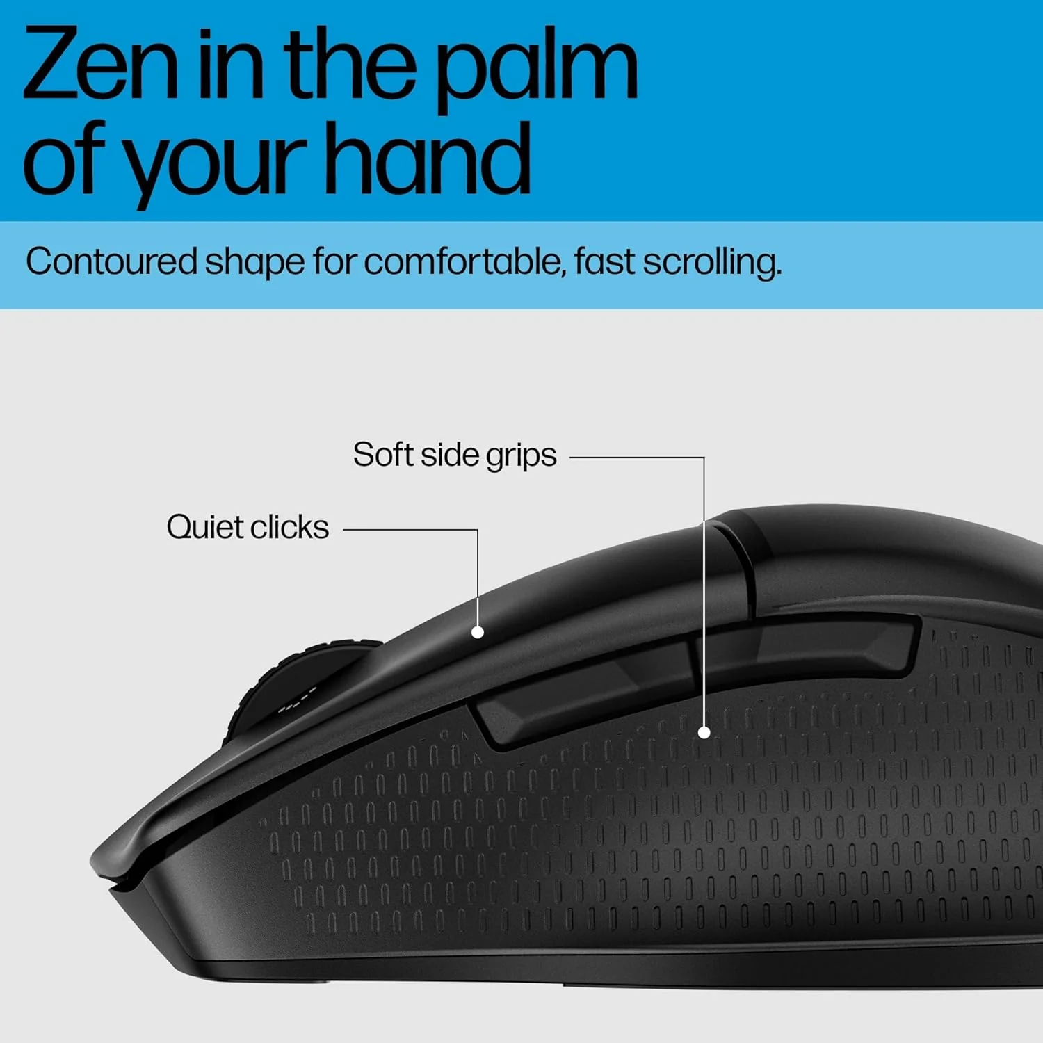 HP 480 Comfort Bluetooth Mouse/24 Months Battery Life/Upto 4000 dpi Multi Surface Tracking/AES 128 bits encryption - Image 2