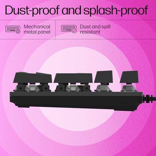 HP GK400F Mechanical Gaming Keyboard,dust & Spill Resistant,RGB Backlit Keys,Metal Panel,Full-Sized Keyboard Design - Image 4