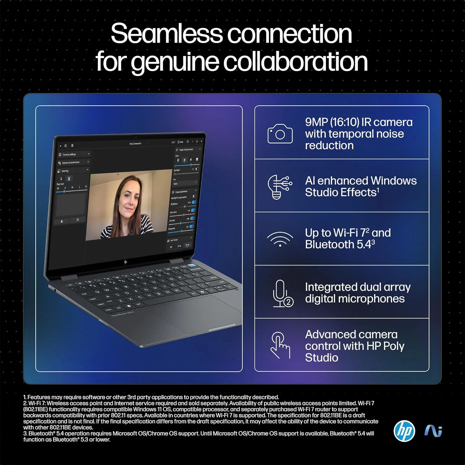 HP OmniBook Ultra Flip Next Gen AI PC Ultra 7 (32GB RAM/1TB SSD/2.8K OLED 16:10 90% STBR Touchscreen 500 nits/Windows 11/9MP Camera/Poly Studio/Backlit KB/MSO/14” (35.6cm)/Gray/1.34kg) fh0029TU Laptop (BRAND NEW/SEALED) - Image 10