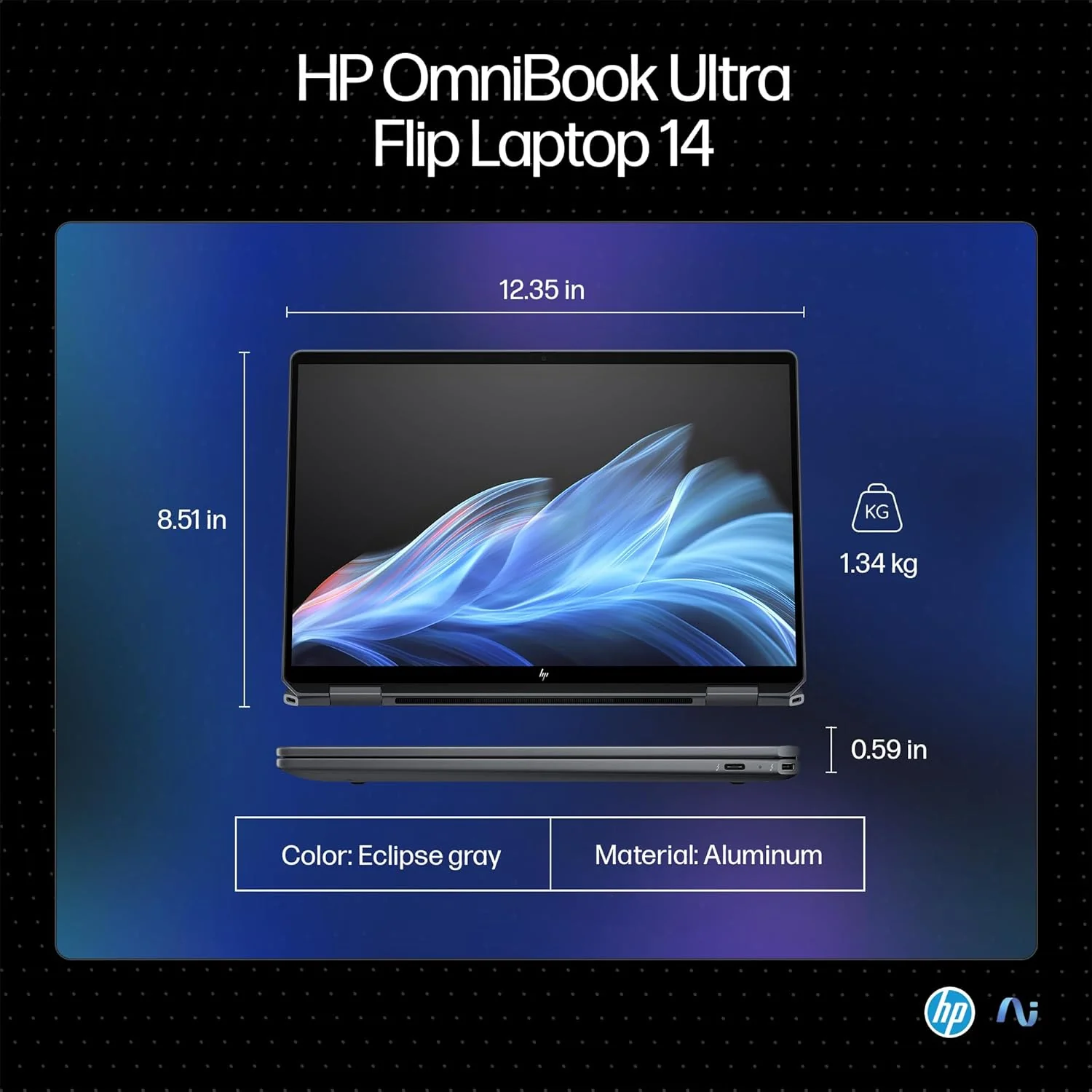 HP OmniBook Ultra Flip Next Gen AI PC Ultra 7 (32GB RAM/1TB SSD/2.8K OLED 16:10 90% STBR Touchscreen 500 nits/Windows 11/9MP Camera/Poly Studio/Backlit KB/MSO/14” (35.6cm)/Gray/1.34kg) fh0029TU Laptop (BRAND NEW/SEALED) - Image 13
