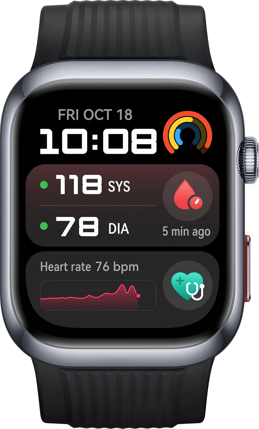 HUAWEI WATCH D2, Smartwatch 1.82" AMOLED, Ambulatory Blood Pressure Monitoring, ECG, Sleep Breathing Awareness, SpO2, Light and Slim Design, Health Community, Smart Lifestyle, Bluetooth Calling, Black - Image 2