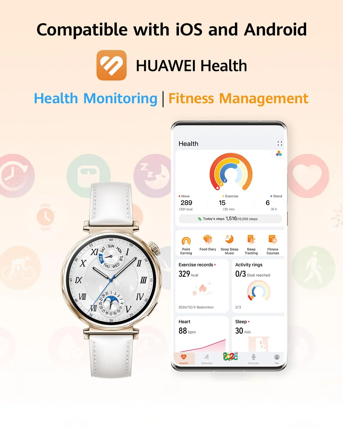 HUAWEI Watch GT 5 41mm Smartwatch, Up to 7 Days Battery Life, iOS & Android Compatible,Built in Maps, Pro-Level Sports Call&Message Reply - Image 11