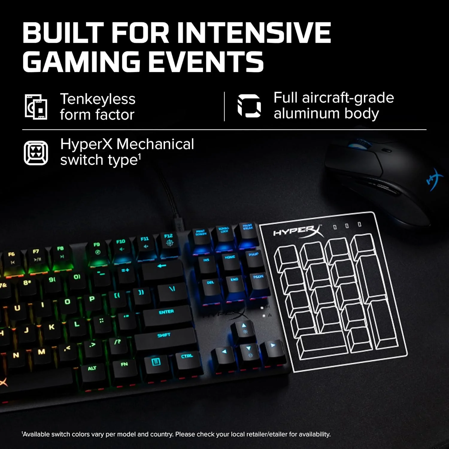 HyperX Alloy Origins Core Tenkeyless USB Mechanical Gaming Keyboard with Software Controlled Light & Macro Customization, Compact Form Factor, Tactile Switch (Aqua, RGB LED Backlit, HX-KB7AQX-US) - Image 4