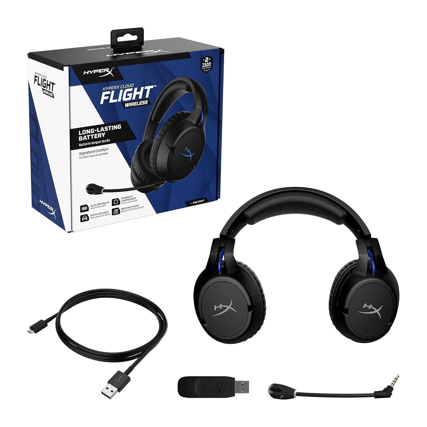 HyperX Cloud Flight-Wireless Gaming Headset for Ps5&Ps4,Up to 30-Hour Battery,Memory Foam Ear Cushions&Premium Leatherette,Noise-Cancelling Microphone with Led Mic Mute. (4P5H6Aa),Over Ear,Black - Image 7