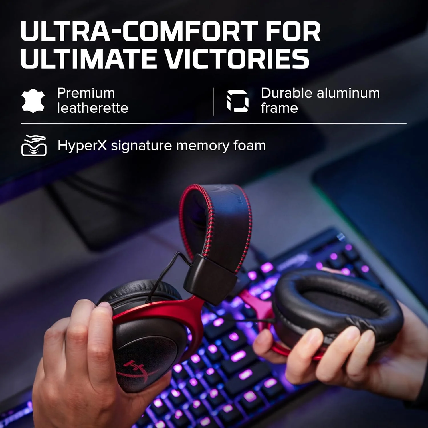 HyperX Cloud Ii – Gaming Over Ear Headset for Pc, Ps5/Ps4. Includes 7.1 Virtual Surround Sound and USB Audio Control Box - Red (4P5M0Aa) - Image 8