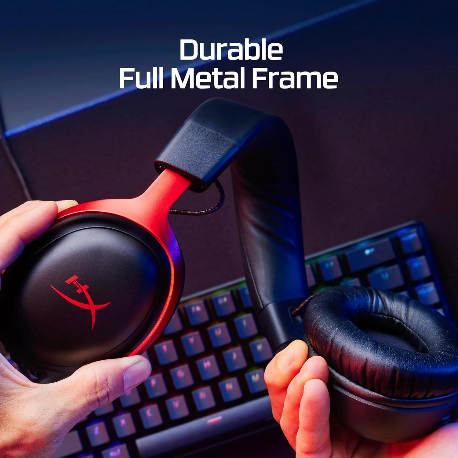 HyperX Cloud III – Wired Gaming Over Ear Headset, Pc, Ps5, Xbox Series X|S, Angled 53Mm Drivers, DTS, Memory Foam, Durable Frame, Ultra-Clear 10Mm Mic, USB-C, USB-A, 3.5Mm – Black/Red (727A9Aa) - Image 6