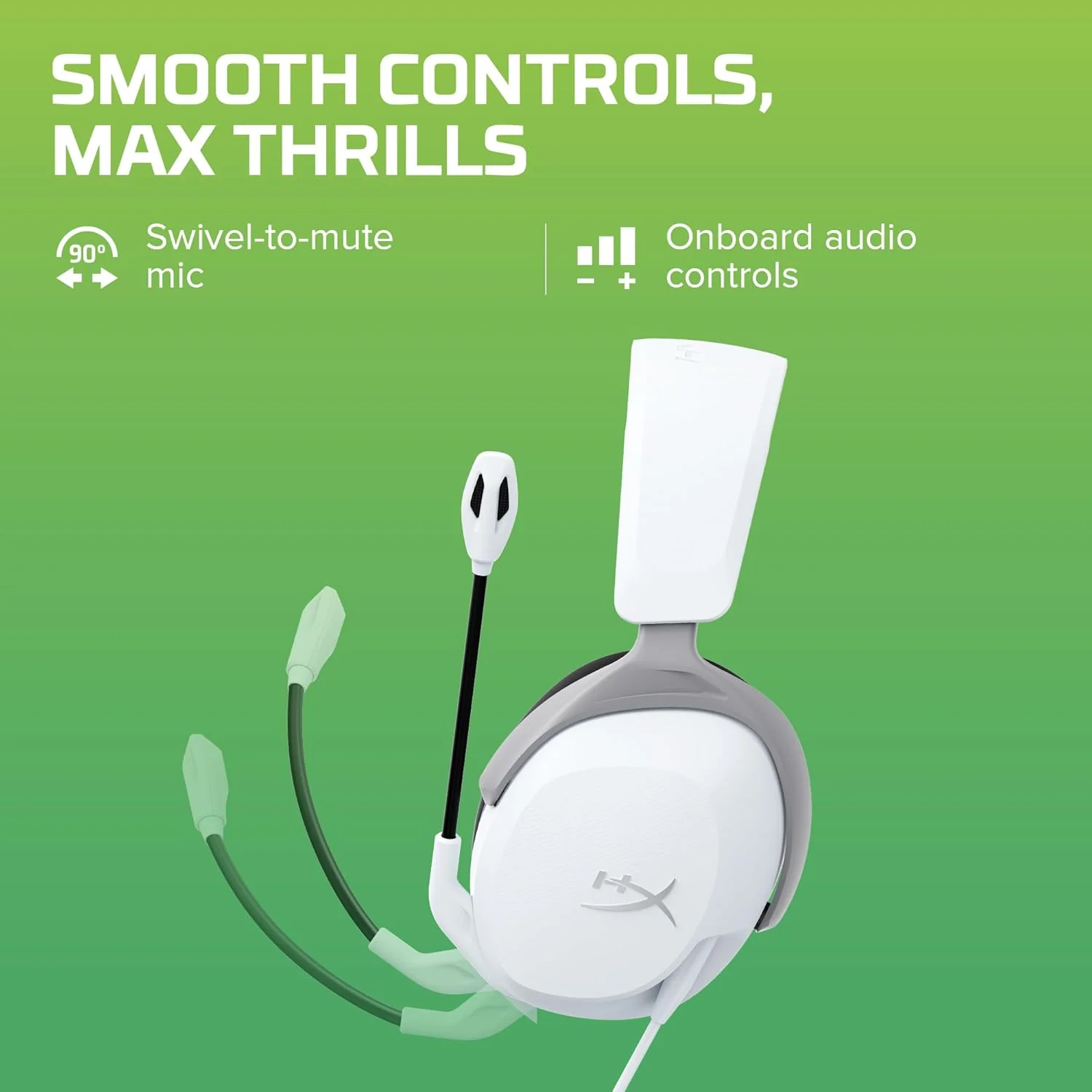 HyperX Cloudx Stinger 2 Core Gaming Headset for Xbox-White (6H9B7Aa),On Ear,Wired Headphones - Image 3
