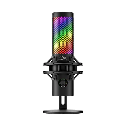 HyperX QuadCast 2 S – USB Microphone for Streamers and Content Creators, 32-bit bit Depth 192kHz Sampling Rate, 100+ aRGB LEDs, PC Win11, Mac, Steam Deck, USB-C - Black