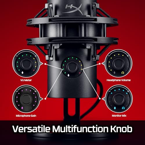 HyperX QuadCast 2 S – USB Microphone for Streamers and Content Creators, 32-bit bit Depth 192kHz Sampling Rate, 100+ aRGB LEDs, PC Win11, Mac, Steam Deck, USB-C - Black - Image 7