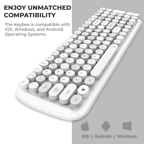 iGear KeyBee Retro Typewriter Inspired 2.4GHz Wireless Keyboard with Mouse Combo for Desktop/Laptop and Devices with USB Support, Single Nano Receiver, Round Keycaps, Cleaning Brush - Image 7