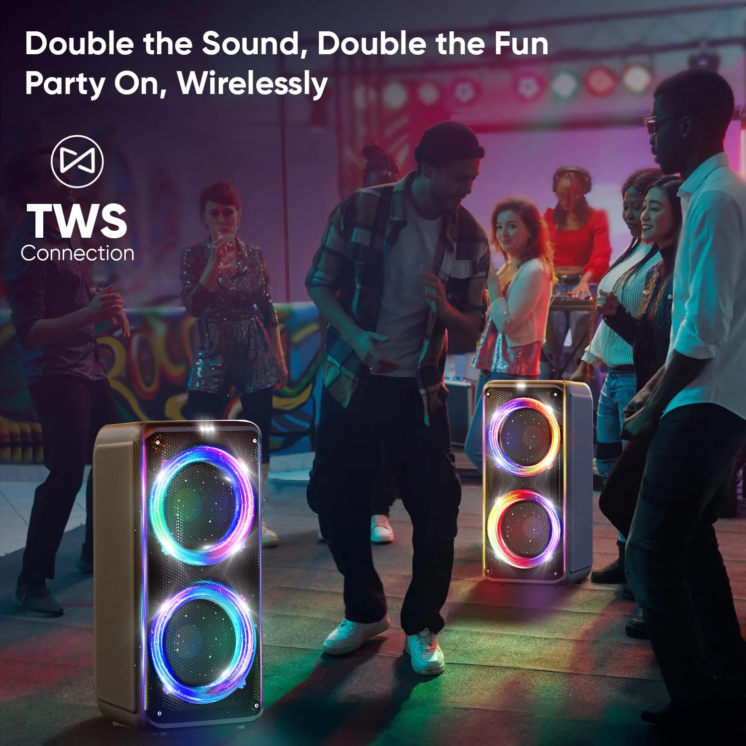 iGear X-Bass 60 Ultimate 60W Portable Bluetooth Party Speaker with Dual Bass Radiators, Rechargeable Karaoke Mic, Mesmerizing RGB Lights, TWS Mode, USB, TF/SD Card & AUX Input, Remote Control (Black) - Image 7