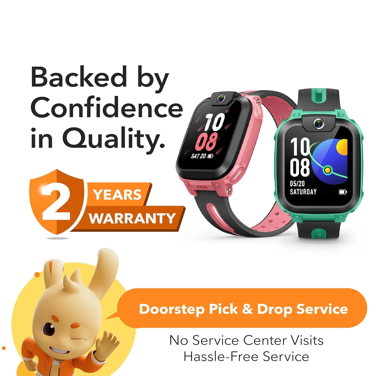 imoo Phone Watch Z1 – Smart Watch with GPS Tracker, 4G Video & Voice Calls, Advanced Parental Controls, Durable Quality with IPX8 Water Resistance, SOS, for Kids (Grapefruit Red) - Image 2