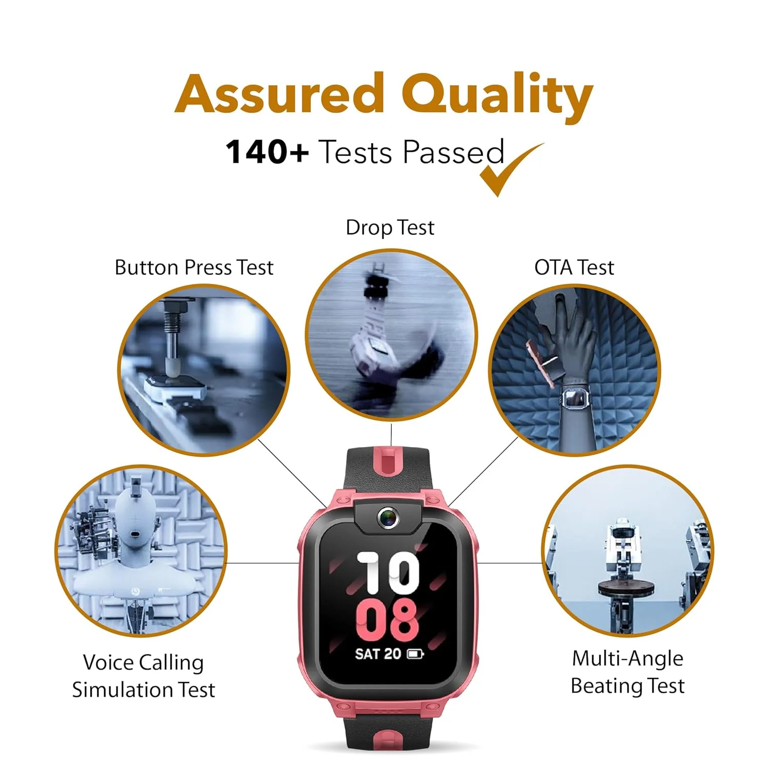 imoo Phone Watch Z1 – Smart Watch with GPS Tracker, 4G Video & Voice Calls, Advanced Parental Controls, Durable Quality with IPX8 Water Resistance, SOS, for Kids (Grapefruit Red) - Image 4