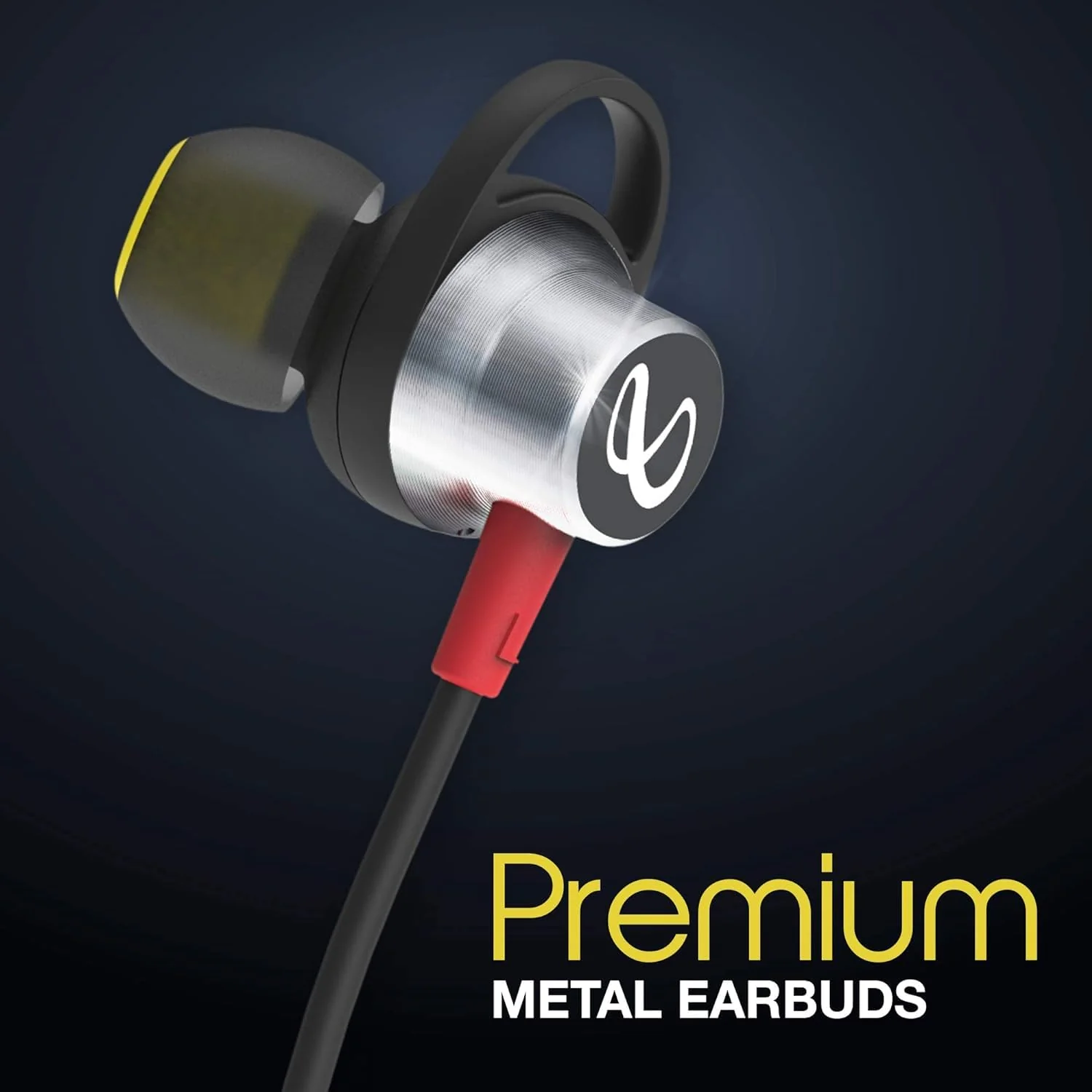 Infinity - JBL Glide N120, in Ear Wireless Earphones with Mic, Deep Bass, Dual Equalizer, 12mm Drivers, Premium Metal Earbuds, Comfortable Flex Neckband, Bluetooth 5.0, IPX5 Sweatproof (Black & Red) - Image 2