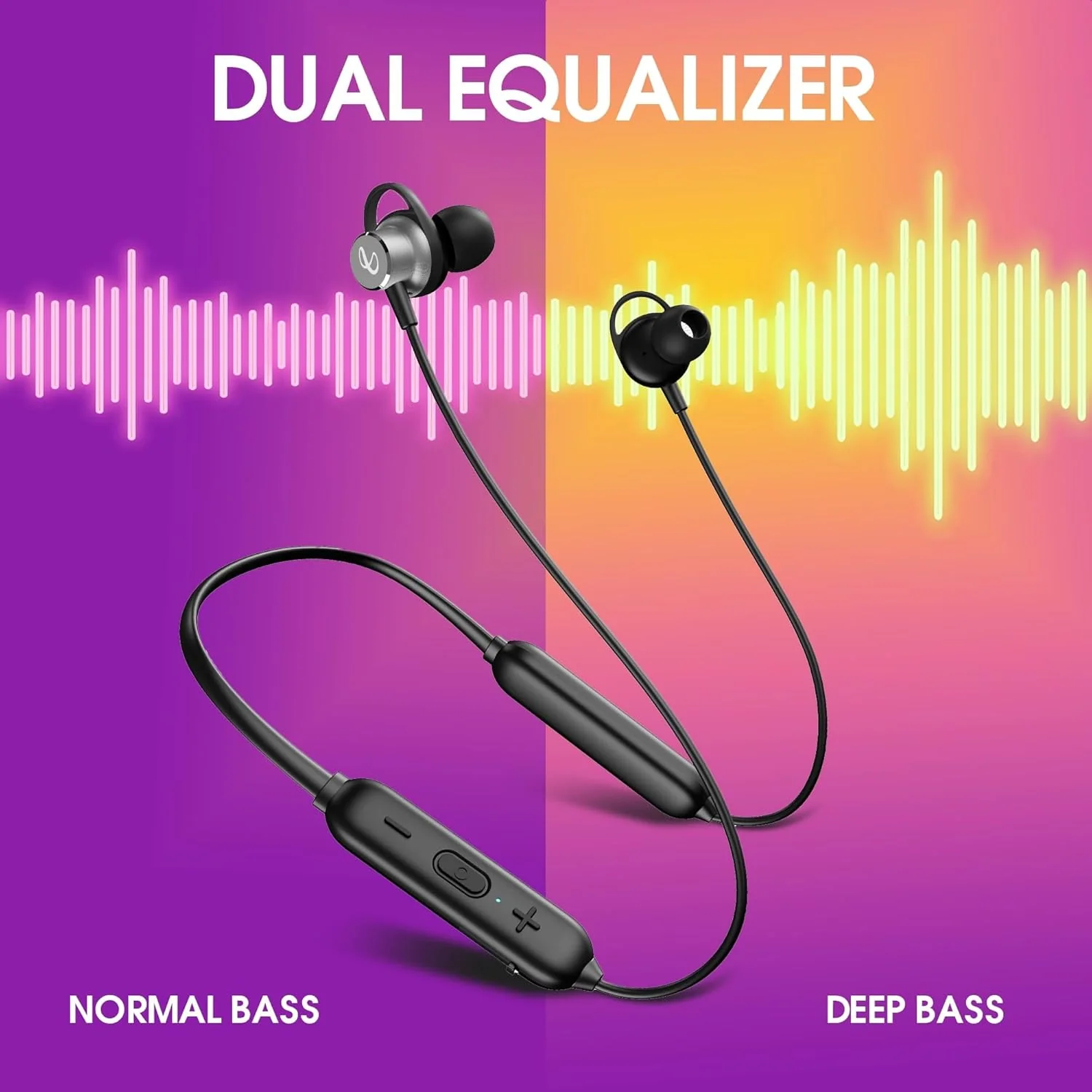 Infinity - JBL Tranz N400, in-Ear Headphones with 36 Hr Playtime, Fast Charge, Deep Bass Sound, Dual Equalizer, IPX5 Sweatproof, Bluetooth Headset (Black) - Image 2