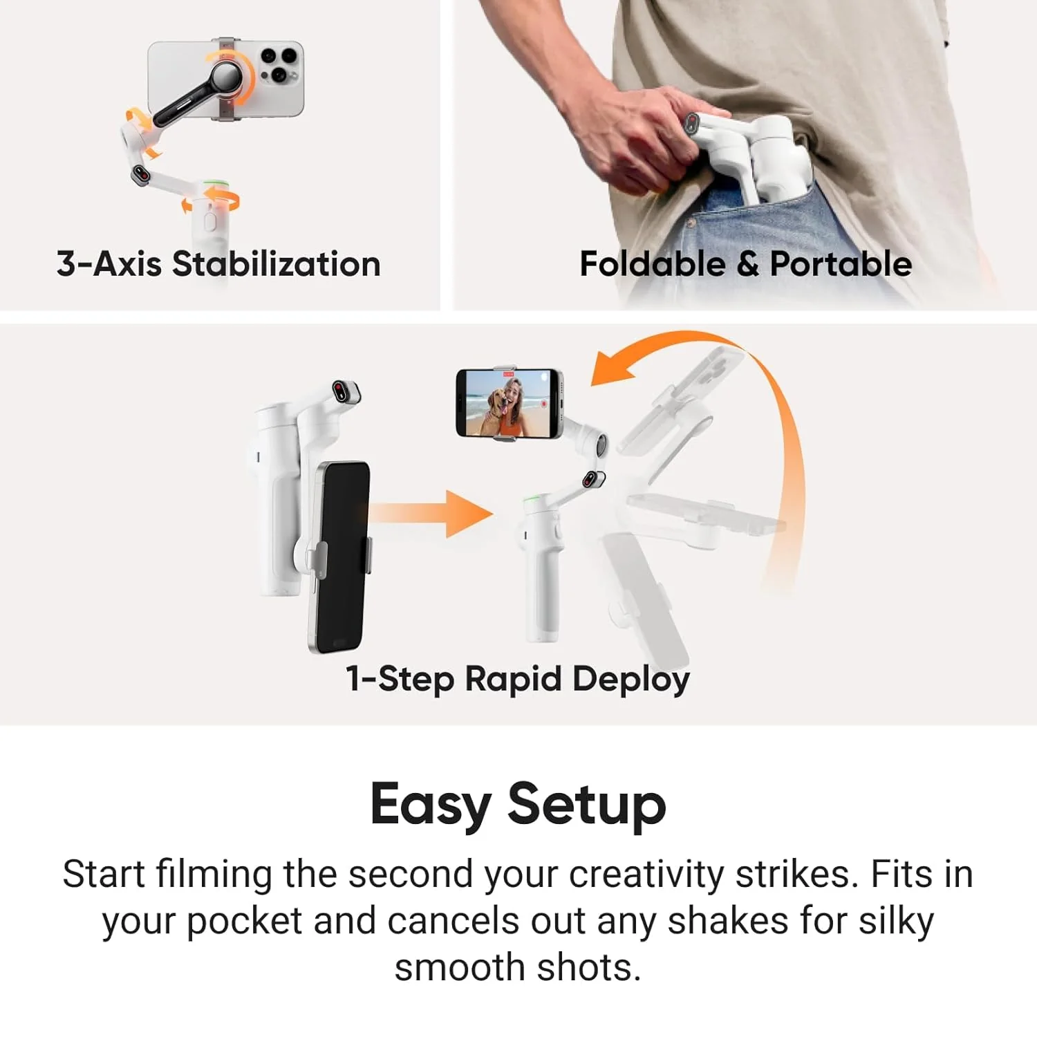 Insta360 Flow 2 Pro - AI Tracking Phone Gimbal, 200+ App Tracking with DockKit, Multi-Person Tracking, 360º Pan Tracking, Built-in Tripod/Selfie Stick, iPhone/Android Portable Stabilizer - Image 7