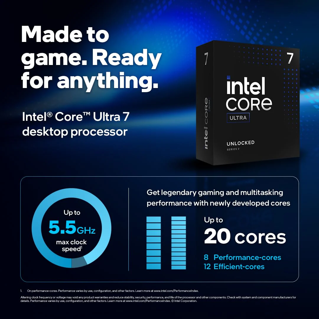 Intel ® Core Ultra 7 Processor 265K,LGA 1700 (30M Cache- up to 5.50 GHz) - Image 2