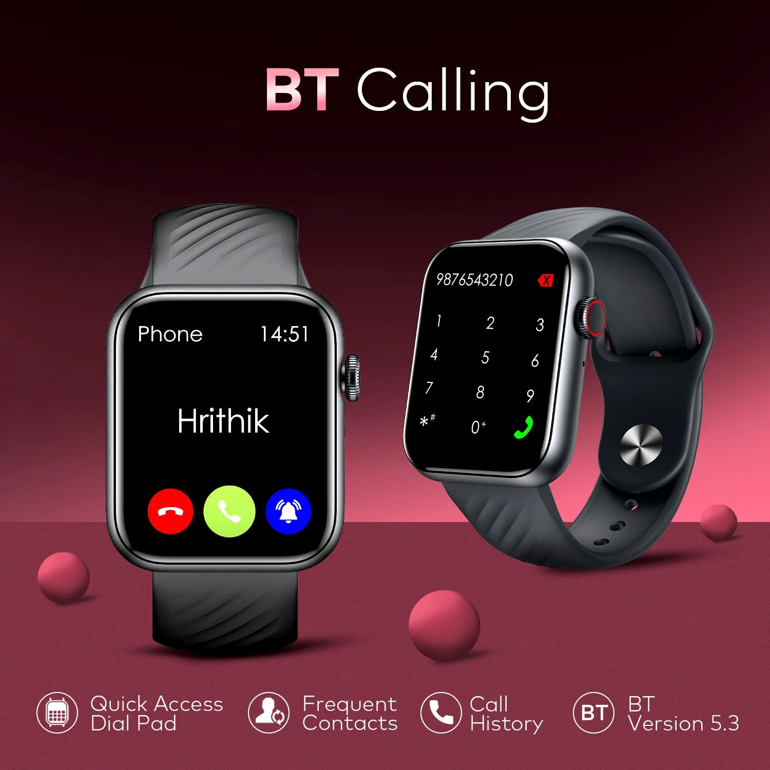 itel ICON-2 Smartwatch with BT Calling, 1.83" HD Display, 550 nits Peak Brightness, Functional Crown, IP68, 150+ Watch Faces, 24Hr Health Monitor and Voice Assistant (Black) (BRAND NEW/SEALED) - Image 4