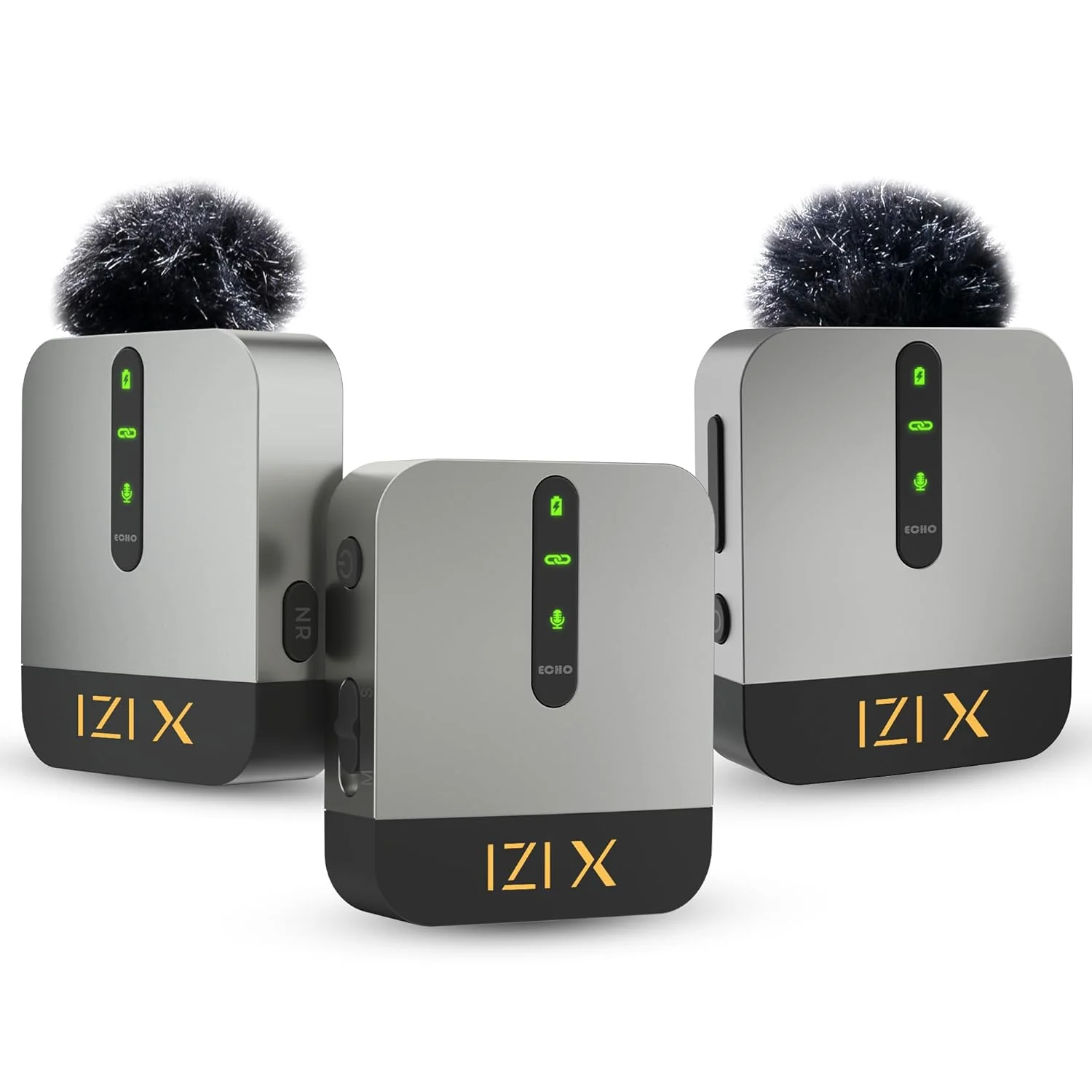 IZI X Dual Channel Wireless Microphone, 360ยฐ Omnidirectional, 120M Range, 16Hr Playback, Active Noise Cancellation, Fast Charging, DSLR & Android/iOS Compatible, Ideal for Vlogging