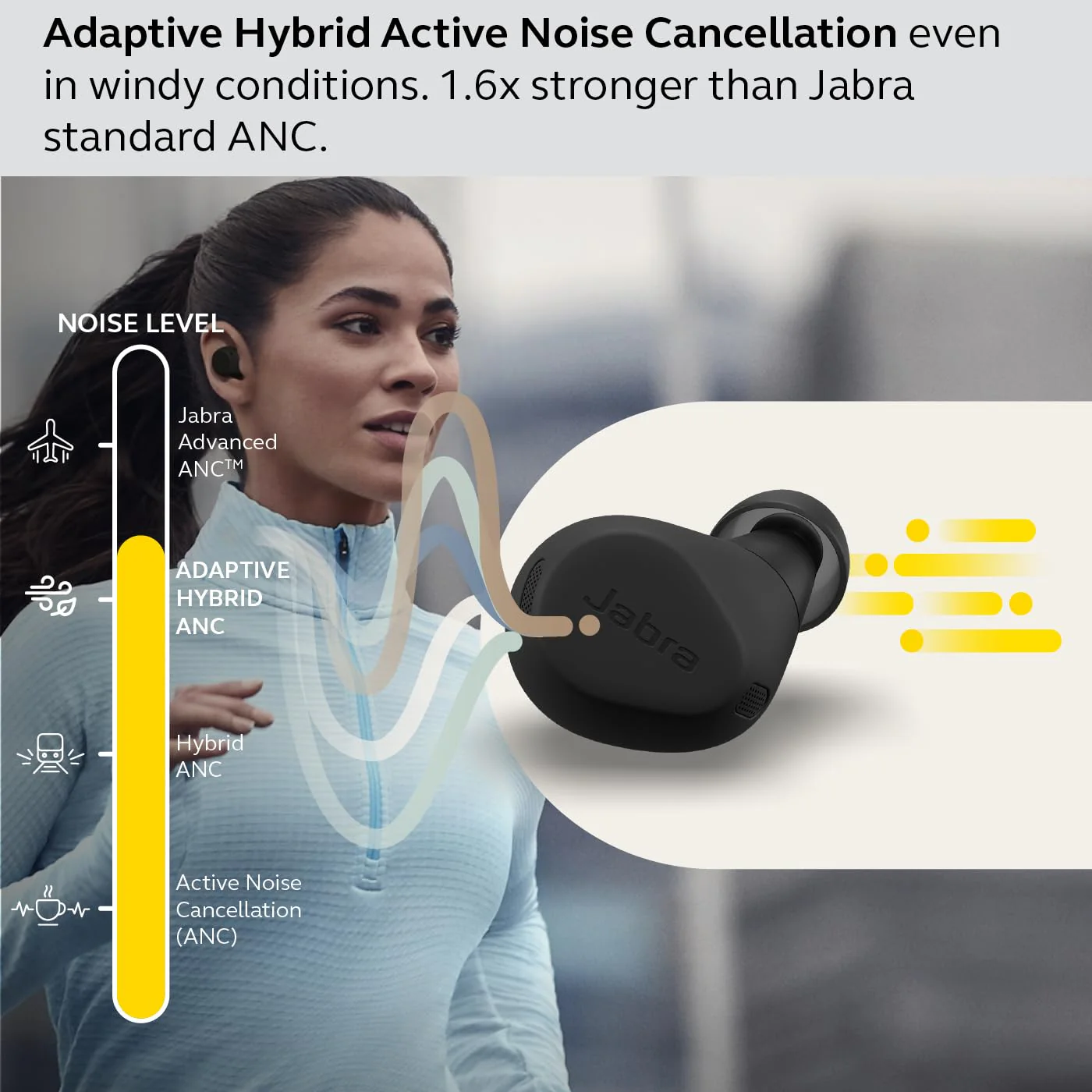 Jabra Elite 8 Active Wireless in-Ear Bluetooth Earbuds with Adaptive Hybrid Active Noise Cancellation and 6 Built-in Microphones, Water and Sweat Resistant - Black - Image 8
