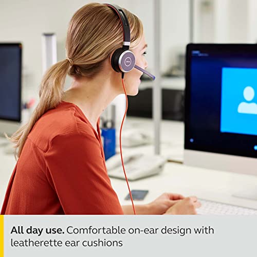 Jabra Evolve 40 MS Stereo Wired Headset with Noise Cancelling Microphone, USB-C Connectivity, Built-in Busylight & Inline Call Control, Microsoft Teams Certified Office Headset - Image 4