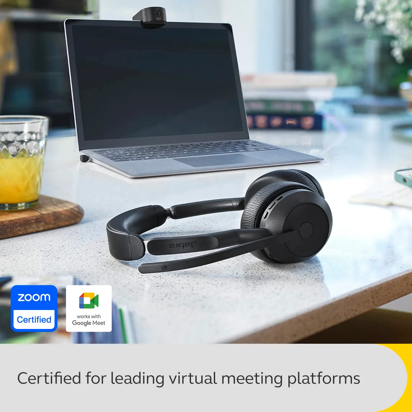 Jabra Evolve2 55 Stereo Wireless Headset - Features AirComfort Technology, Noise-Cancelling Mics & Active Noise Cancellation - Works with UC Platforms such as Zoom & Google Meet - Black (BRAND NEW/SEALED) - Image 2