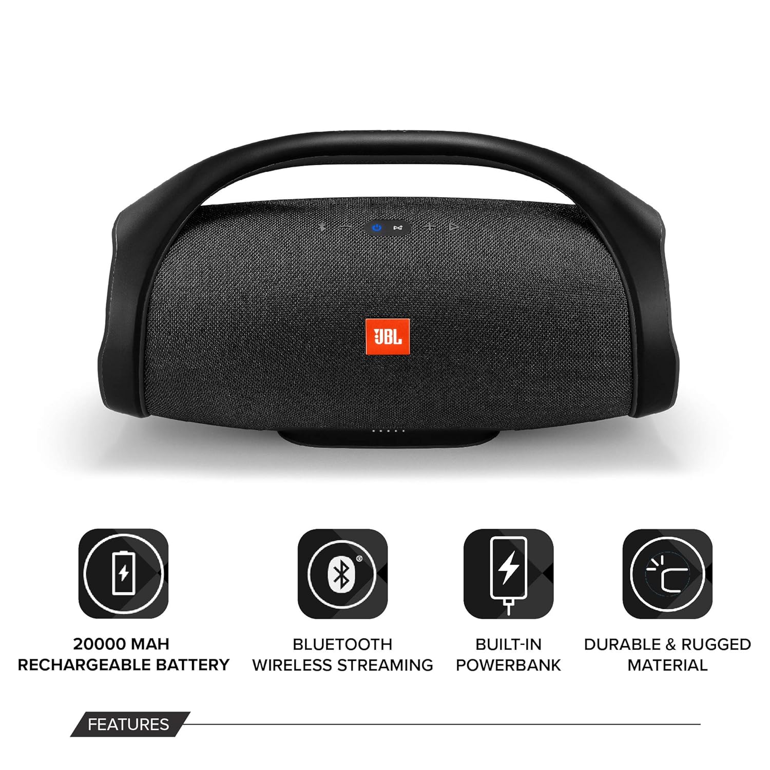 JBL Boombox 60 Watt 1.0 Channel Wireless Bluetooth Portable Speaker (Black) - Image 4