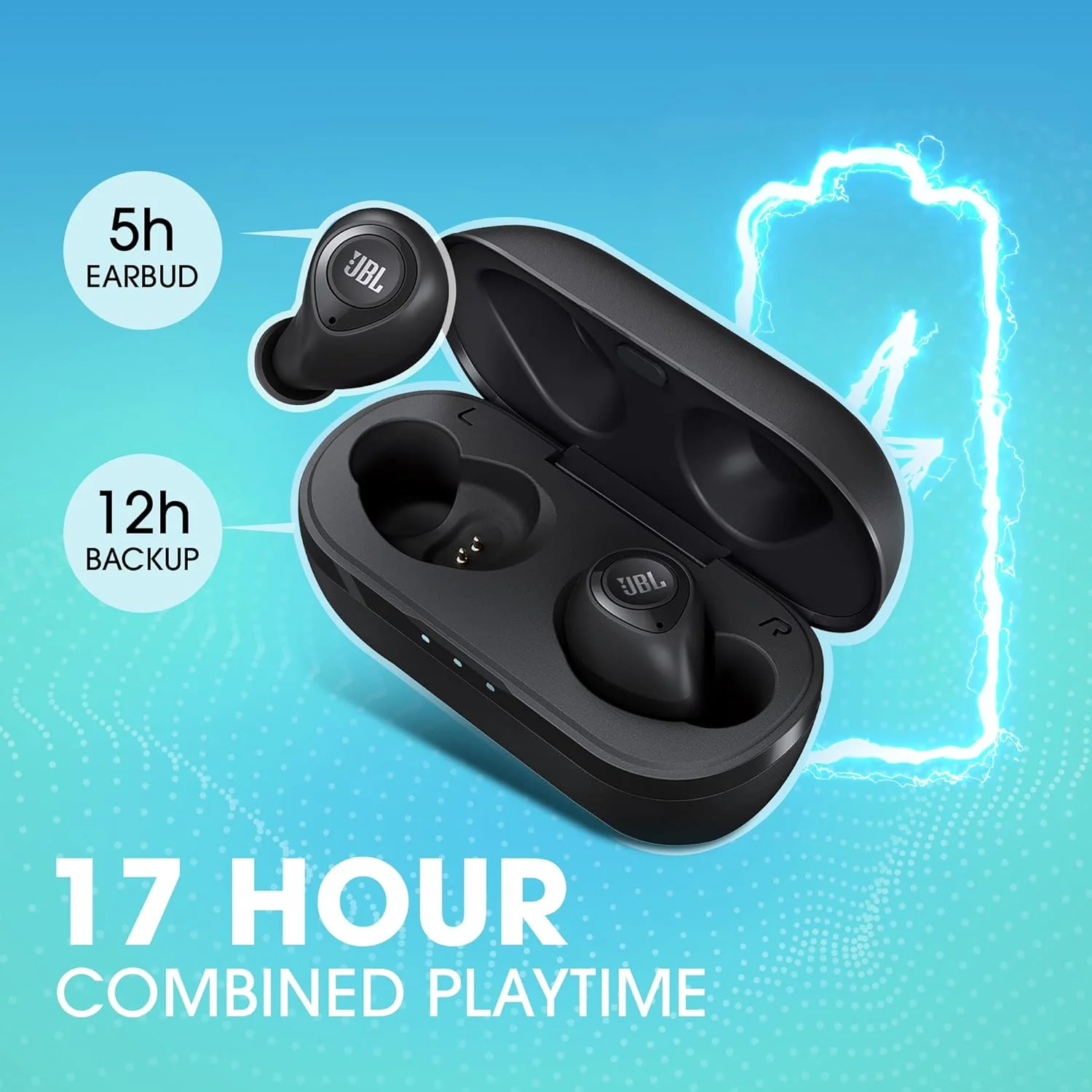 JBL C100TWS by Harman Truly Wireless Bluetooth in Ear Headphone with Mic (Black) - Image 4