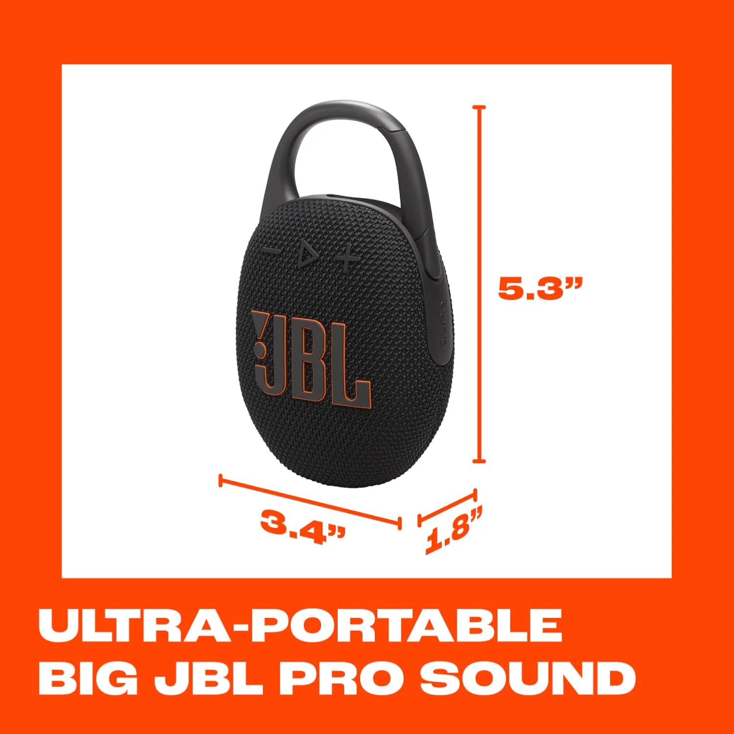 JBL Clip 5, Wireless Ultra Portable Bluetooth Speaker, Pro Sound, 12hrs of Playtime, Integrated Carabiner, Vibrant Colors with Rugged Fabric Design - Image 2