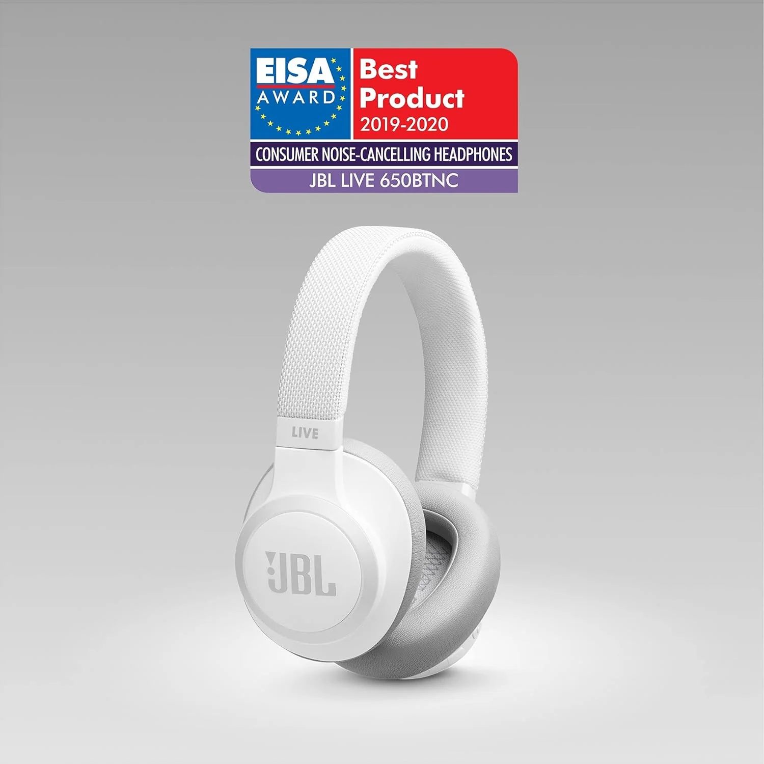 JBL Live 650BTNC, Over Ear Active Noise Cancelling Headphones with Mic, Signature Sound, Quick Charge, Dual Pairing, AUX, Built-in Alexa and Google Assistant (White, Wireless) - Image 6