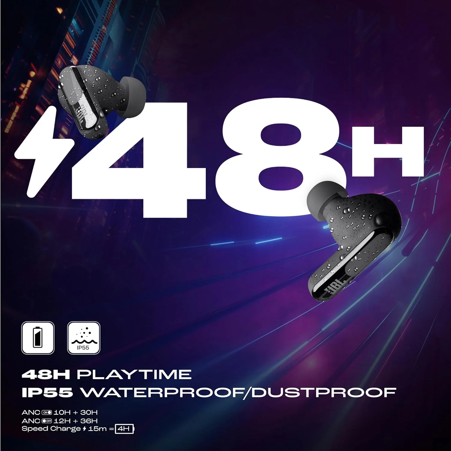 JBL New Launch Live Beam 3, Hi-Res Audio True ANC TWS, Smart Case with Touch Display - Image 7